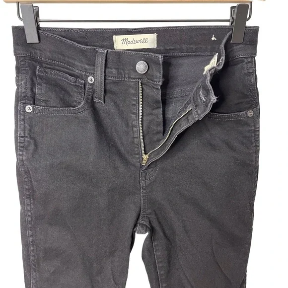 Madewell 10” High Rise Skinny Jeans Black Size 25 Denim Style M6250 - Picture 5 of 10